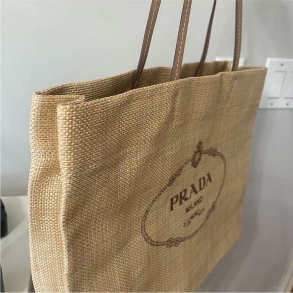 Prada Raffia Tote Bag - Picture 2 of 9